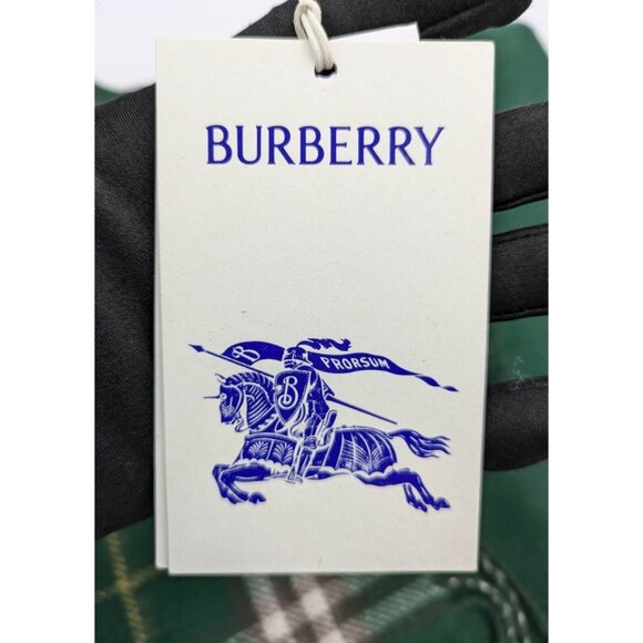 Burberry Vintage Check To Solid Cashmere Scarf Ivy 8082481 - Picture 8 of 10